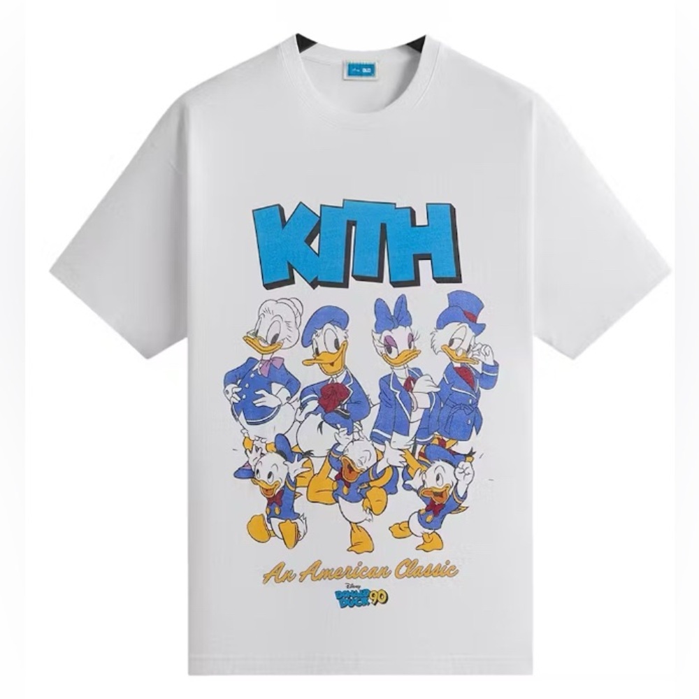 Kith White Tee with Blue and Yellow Graphic